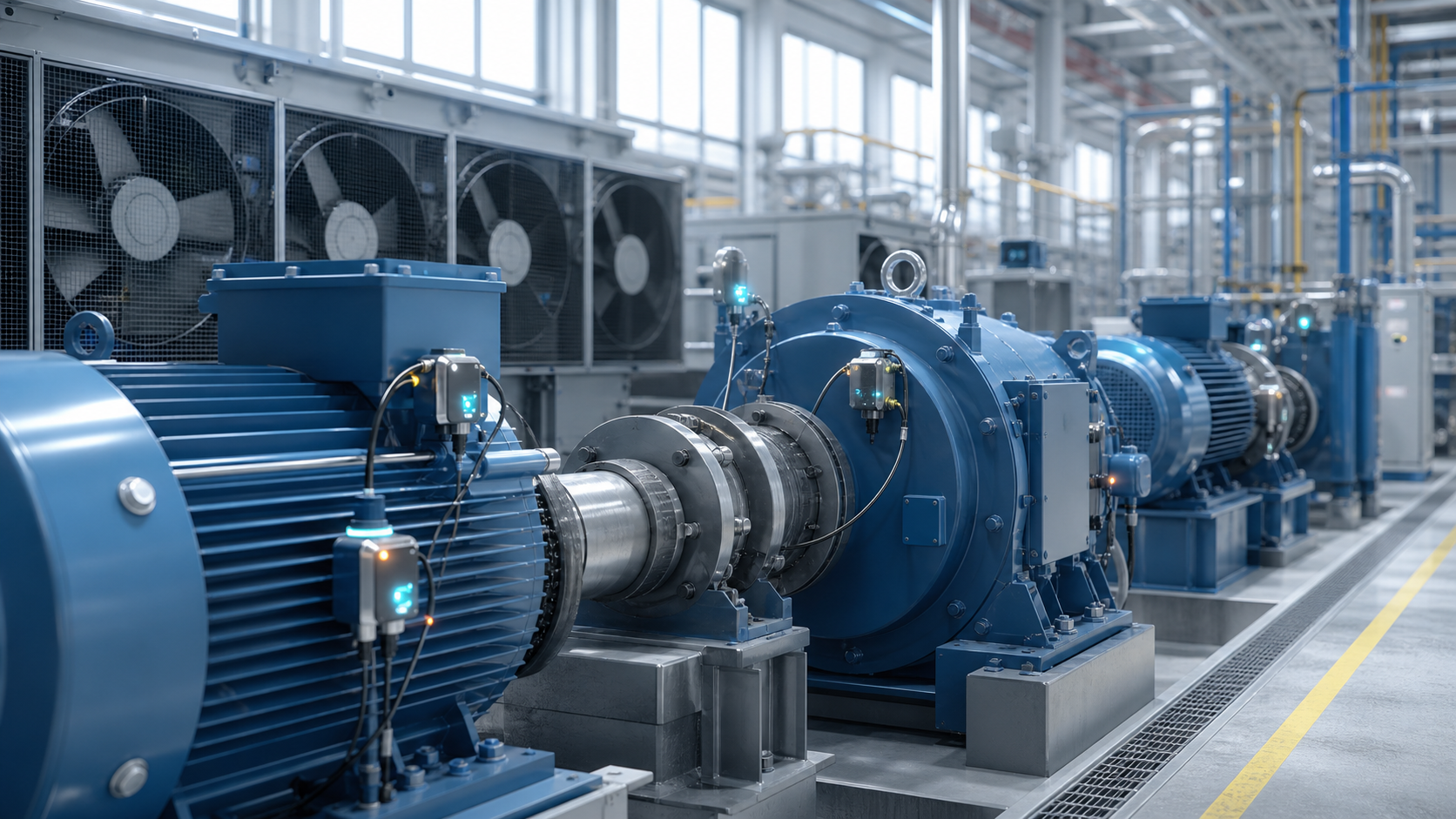 Industrial rotating equipment motor gearbox and cooling system condition monitoring cover